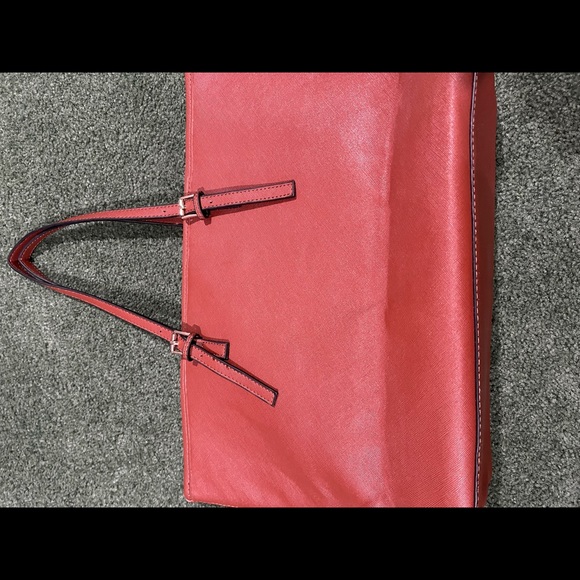 Large Michael Kors Leather Tote Handbag Luggage - Picture 2 of 6